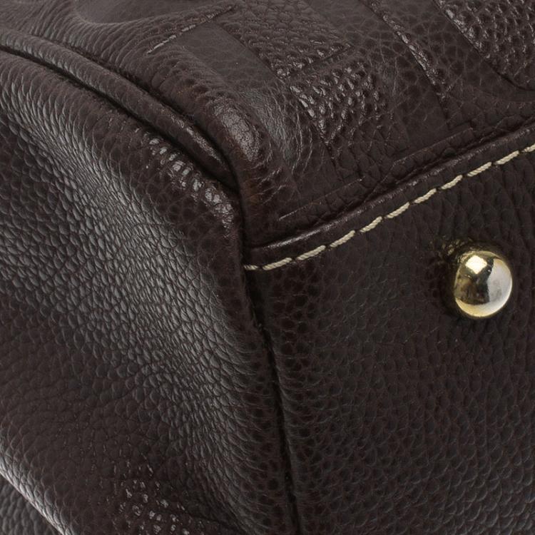 Pre Owned Carolina Herrera Choco Brown Monogram Leather Matteo Tote