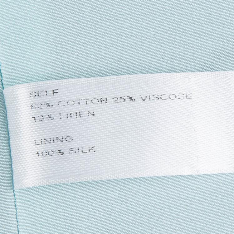 Pre Owned Carolina Herrera Powder Blue Checked Tweed Blazer XL