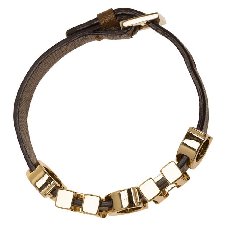 Pre Owned  Carolina Herrera CH Logo Leather Bracelet