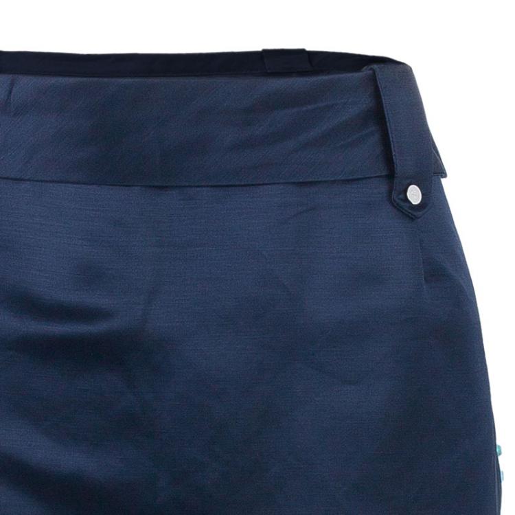 Pre Owned Carolina Herrera Navy Skirt Suit L