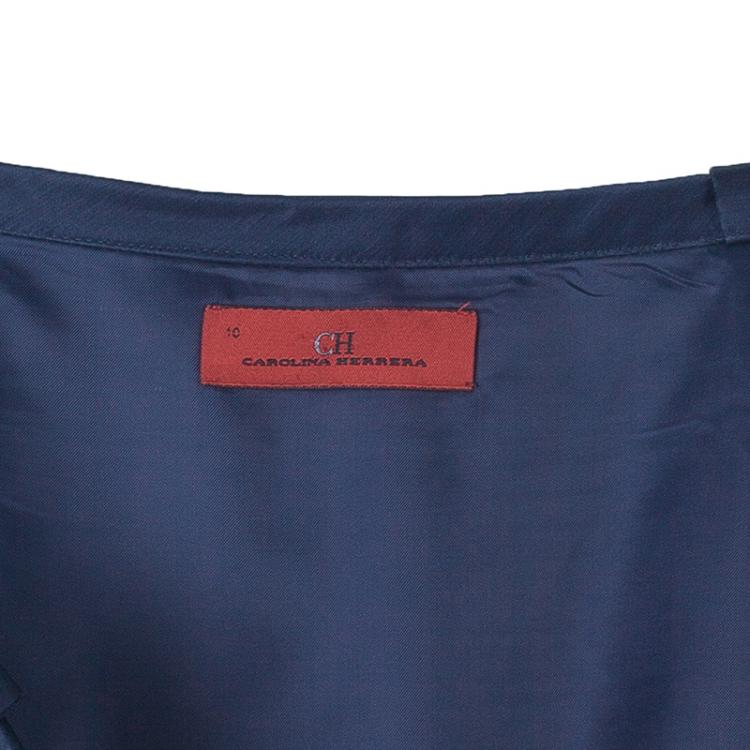 Pre Owned Carolina Herrera Navy Skirt Suit L