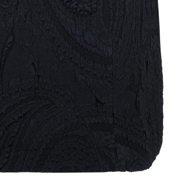 Pre Owned Carolina Herrera Black Ruffle Neck Dress M