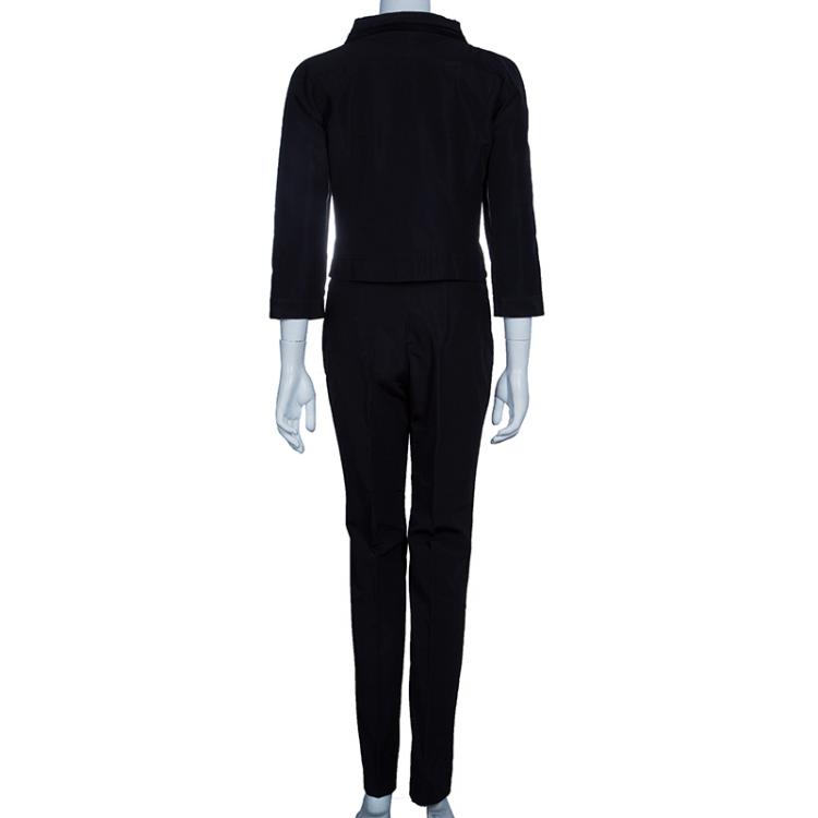 مملوكة مسبقًا Carolina Herrera Black Silk Pant Suit M