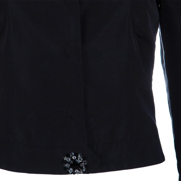 مملوك�ة مسبقًا Carolina Herrera Black Silk Pant Suit M