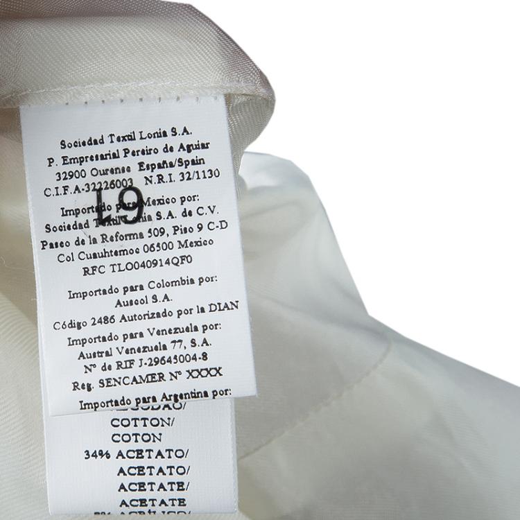 Pre Owned Carolina Herrera Beige Embroidered Sleeveless Dress S