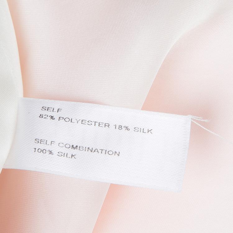Pre Owned Carolina Herrera Geometric Printed Foam Applique Strapless Wedding Gown S
