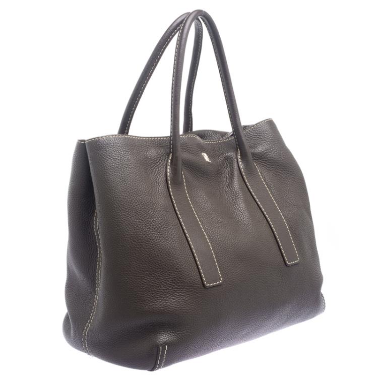 Pre Owned Carolina Herrera Brown Leather Tote