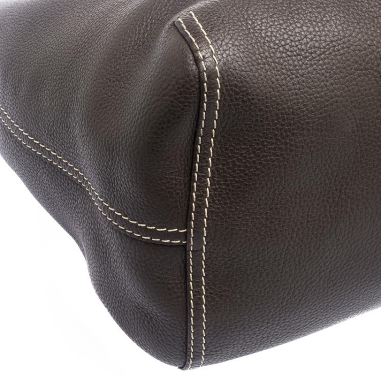 Pre Owned Carolina Herrera Brown Leather Tote