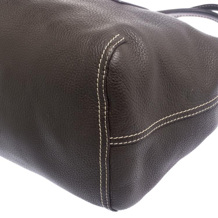 Pre Owned Carolina Herrera Brown Leather Tote