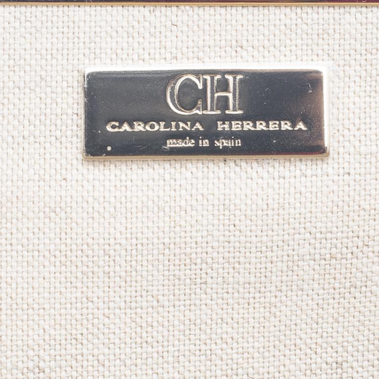 Pre Owned Carolina Herrera Black Leather Chain Clutch