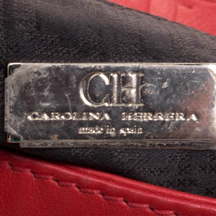 Pre Owned Carolina Herrera Red Leather New Baltazar Flap Bag