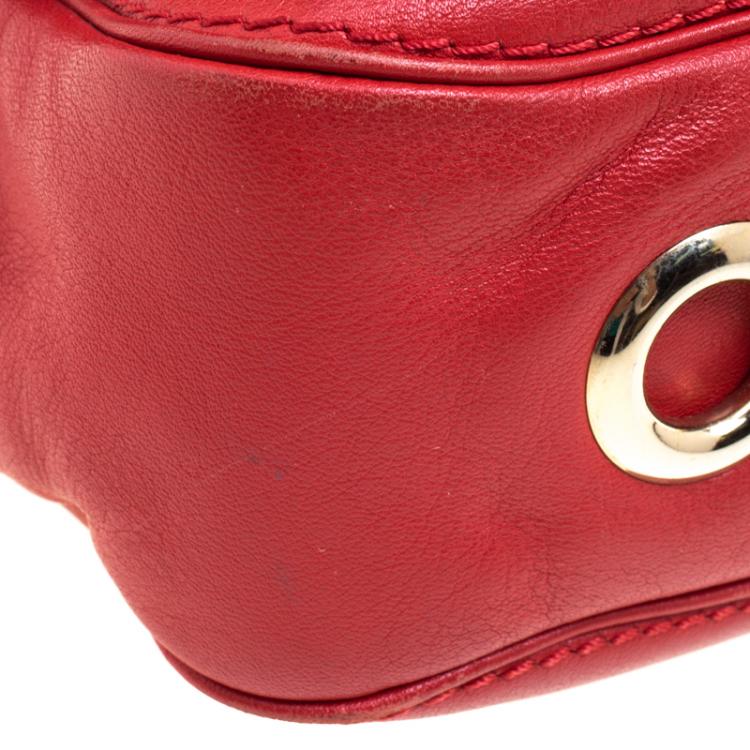 Pre Owned Carolina Herrera Red Leather New Baltazar Flap Bag