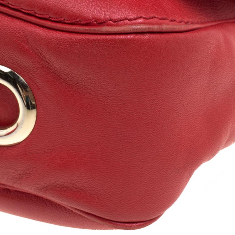 Pre Owned Carolina Herrera Red Leather New Baltazar Flap Bag