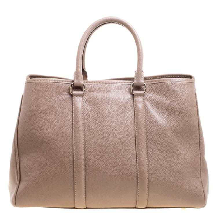 Pre Owned Carolina Herrera Light Brown Leather Matteo Tote