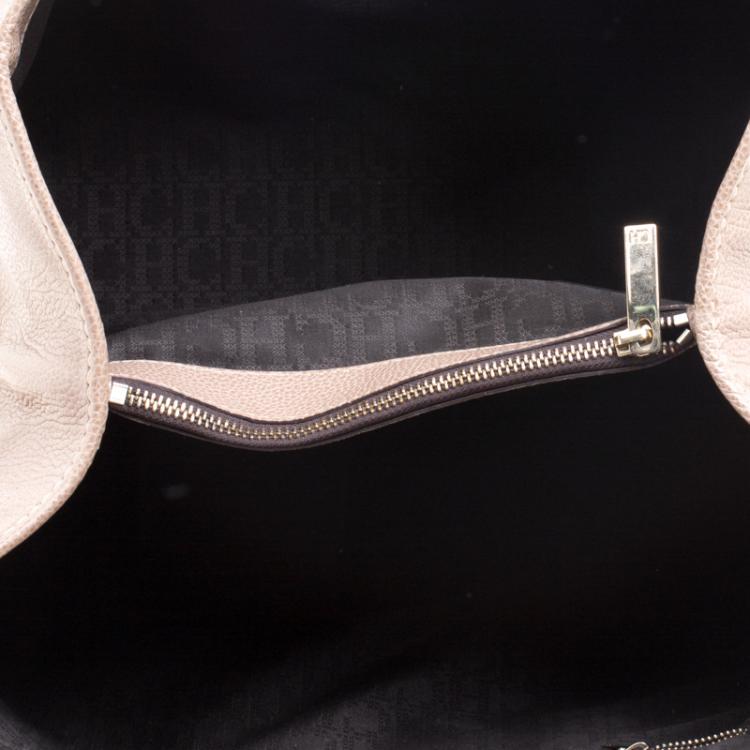 Pre Owned Carolina Herrera Light Brown Leather Matteo Tote