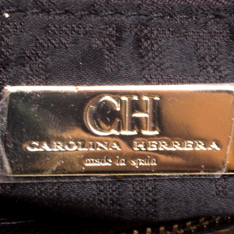 Pre Owned Carolina Herrera Light Brown Leather Matteo Tote