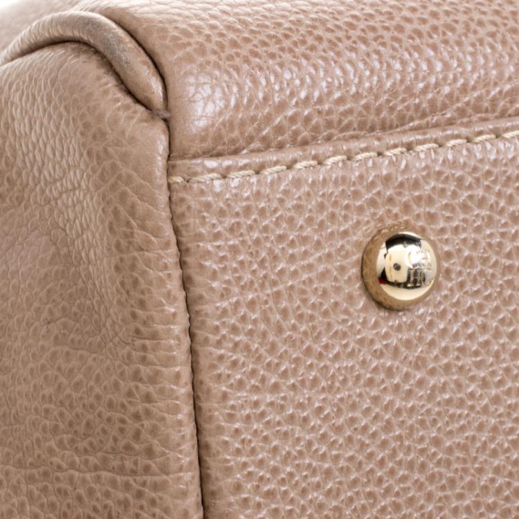 Pre Owned Carolina Herrera Light Brown Leather Matteo Tote