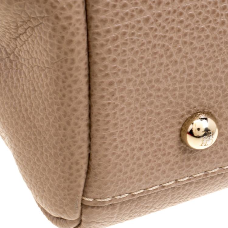 Pre Owned Carolina Herrera Light Brown Leather Matteo Tote