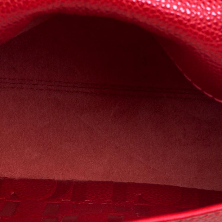 مملوكة مسبقًا Carolina Herrera Red Leather Minuetto Flap Bag