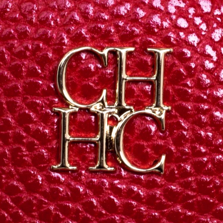 مملوكة مسبقًا Carolina Herrera Red Leather Minuetto Flap Bag