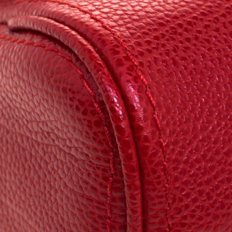 مملوكة مسبقًا Carolina Herrera Red Leather Minuetto Flap Bag