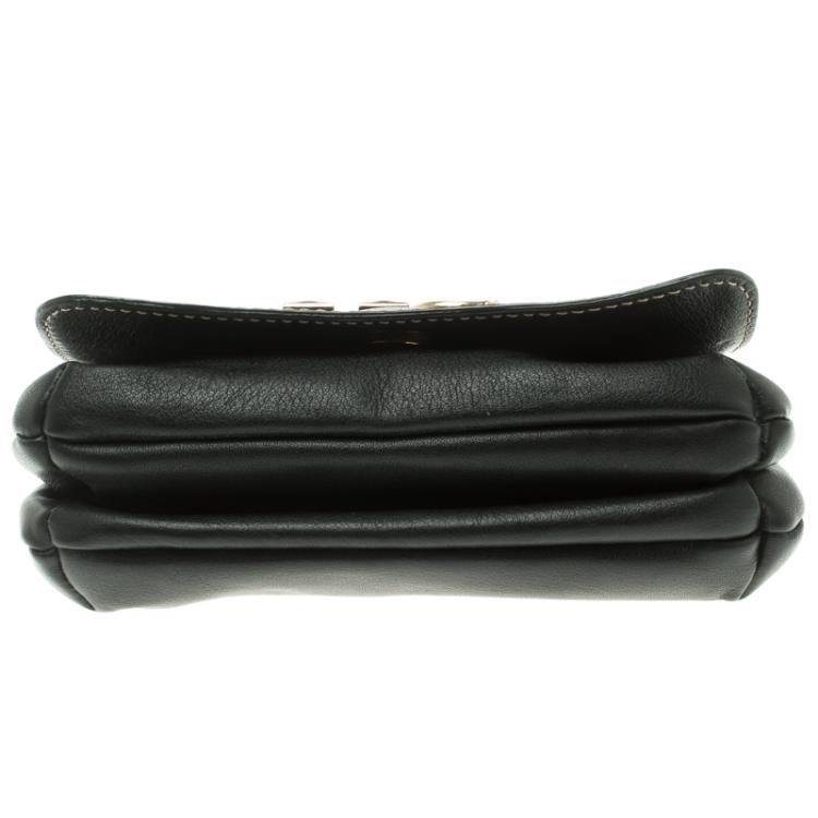 Pre Owned Carolina Herrera Black Leather Clutch
