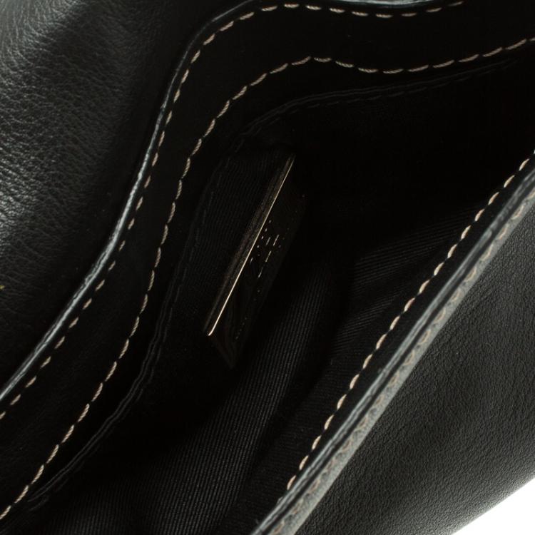 Pre Owned Carolina Herrera Black Leather Clutch