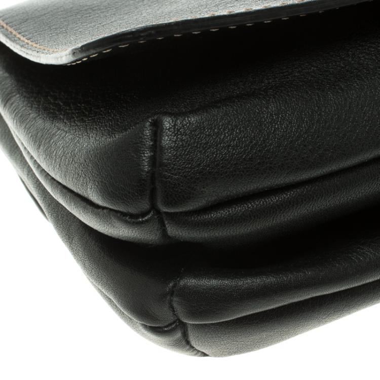 Pre Owned Carolina Herrera Black Leather Clutch
