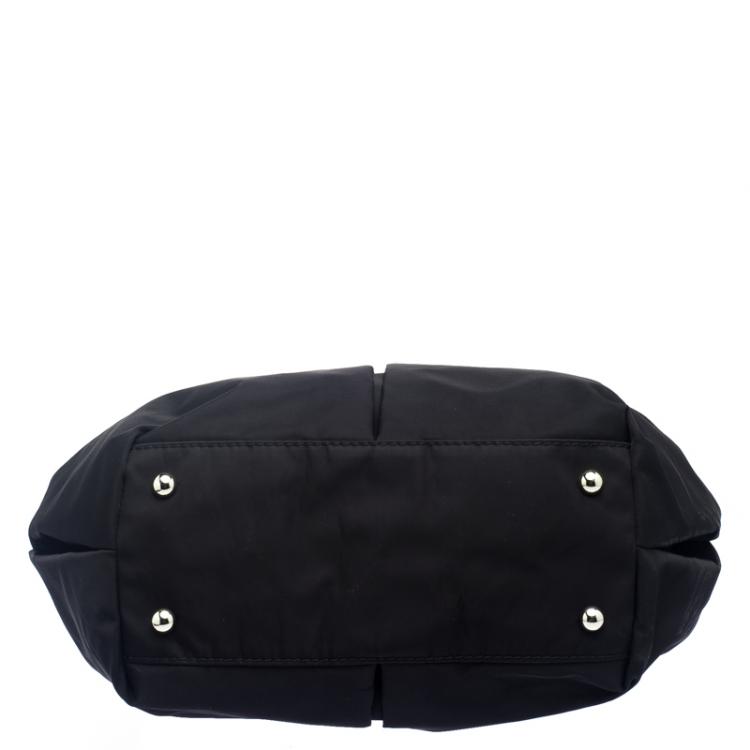 Pre Owned Carolina Herrera Black Nylon Braided Handle Tote