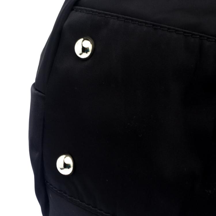 Pre Owned Carolina Herrera Black Nylon Braided Handle Tote