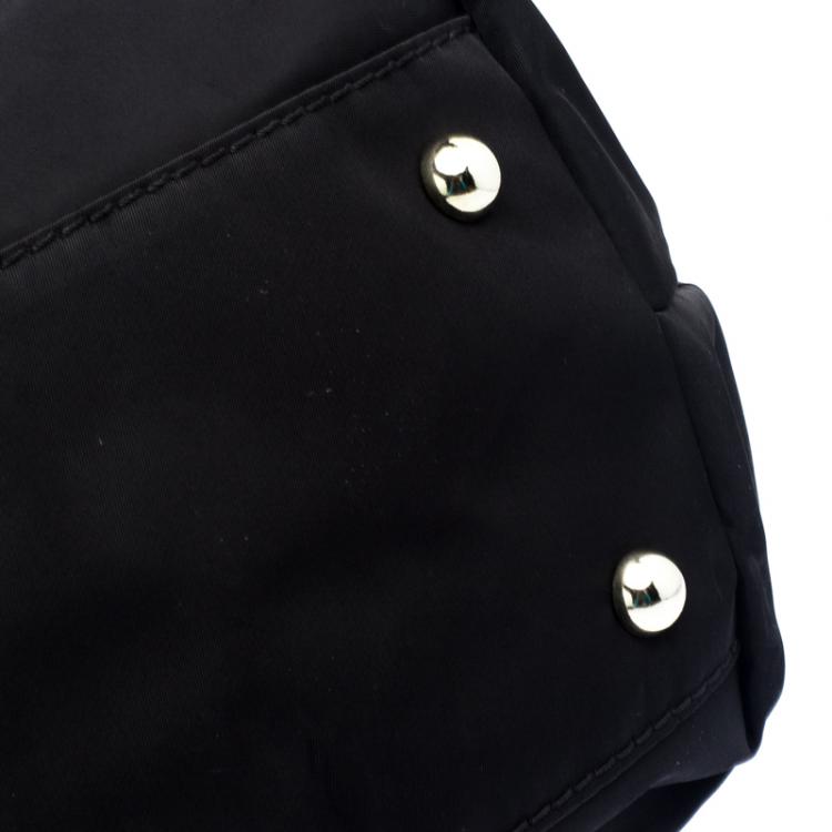 Pre Owned Carolina Herrera Black Nylon Braided Handle Tote