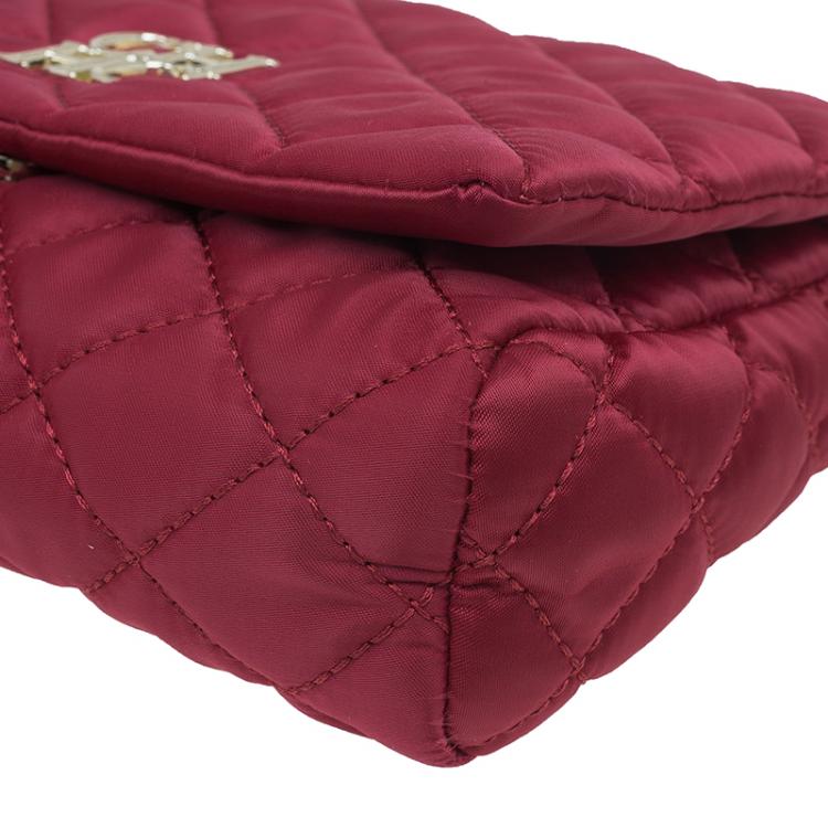 Pre Owned Carolina Herrera Red Quilted Flap Bag