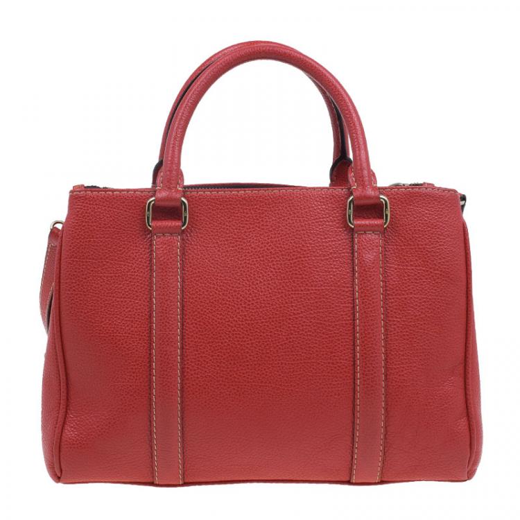 Pre Owned Carolina Herrera Red Leather Matteo Bag