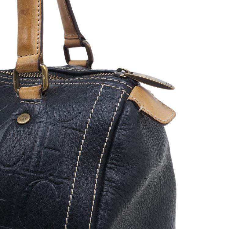 Pre Owned Carolina Herrera Black Leather Andy Boston Bag
