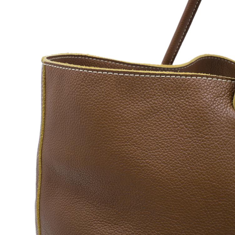 Pre Owned CH Carolina Herrera Brown Leather Eva Tote