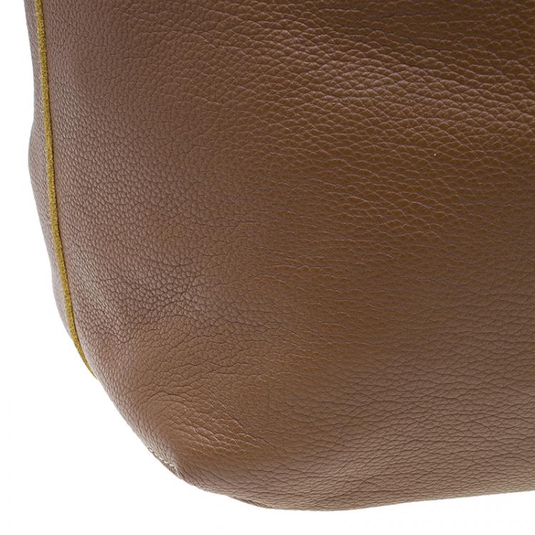 Pre Owned CH Carolina Herrera Brown Leather Eva Tote