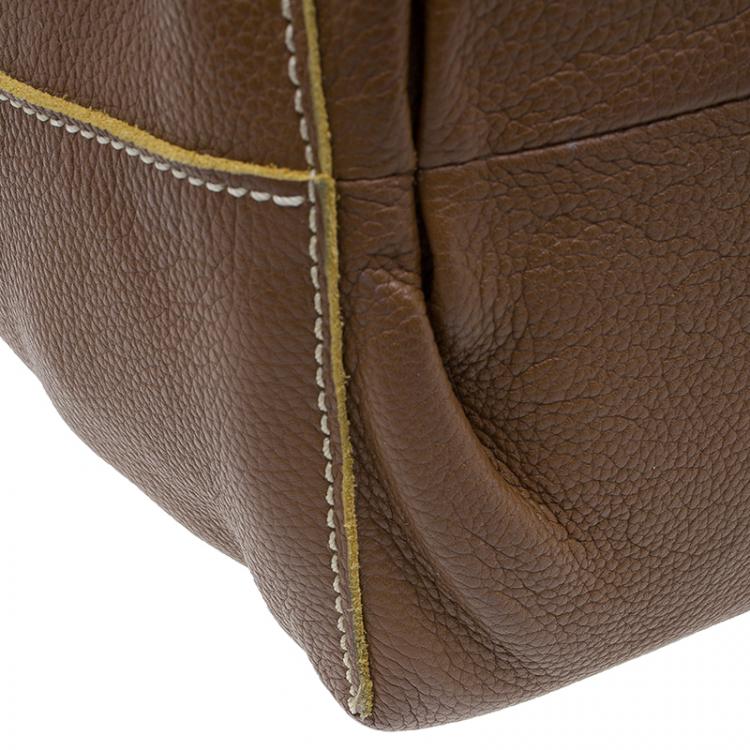 Pre Owned CH Carolina Herrera Brown Leather Eva Tote