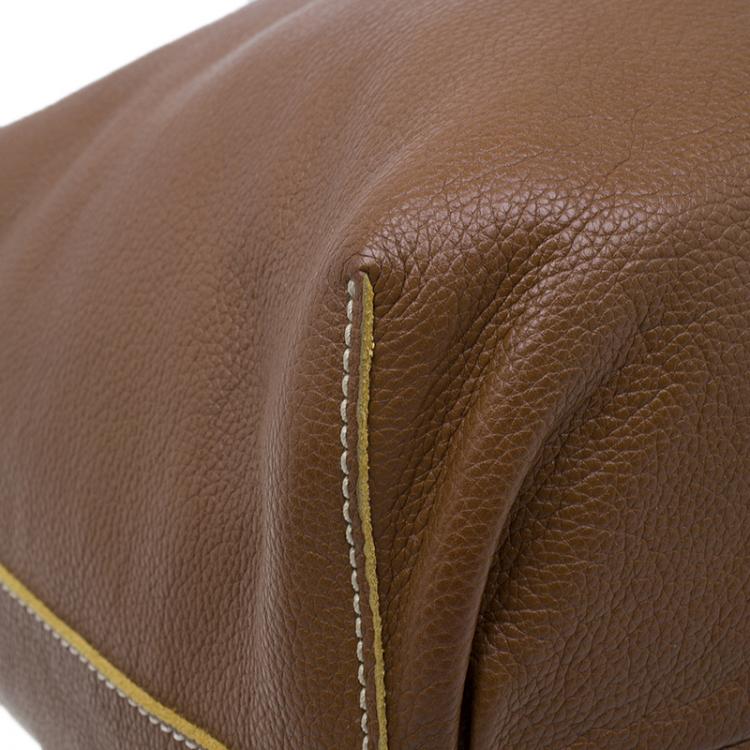 Pre Owned CH Carolina Herrera Brown Leather Eva Tote