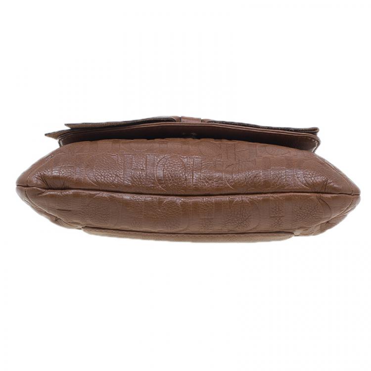 Pre Owned Carolina Herrera Brown Leather Audrey Shoulder Bag