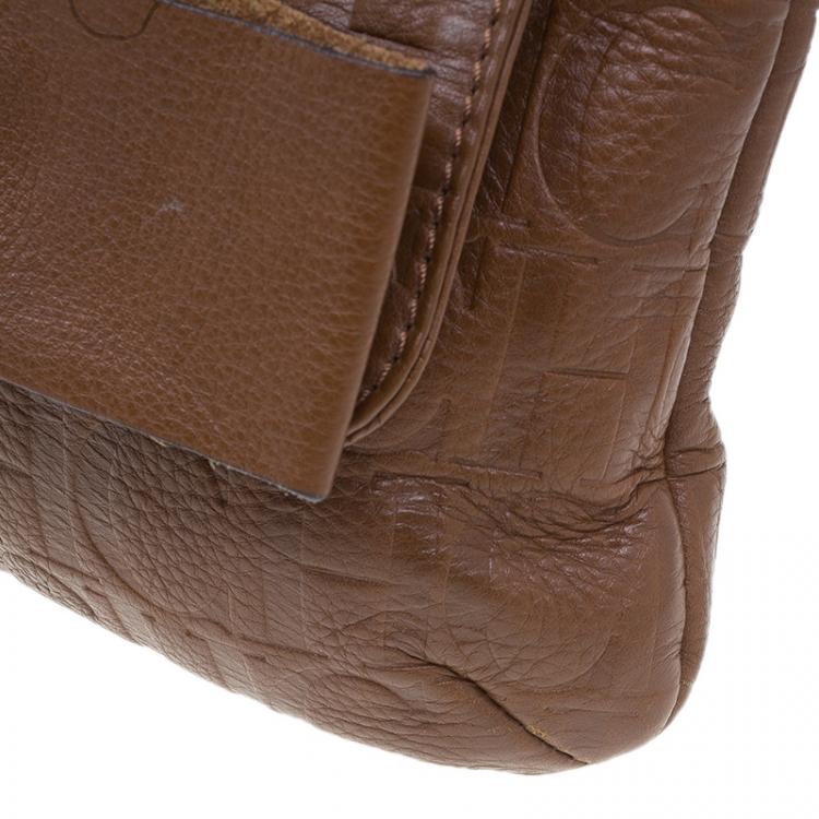 Pre Owned Carolina Herrera Brown Leather Audrey Shoulder Bag