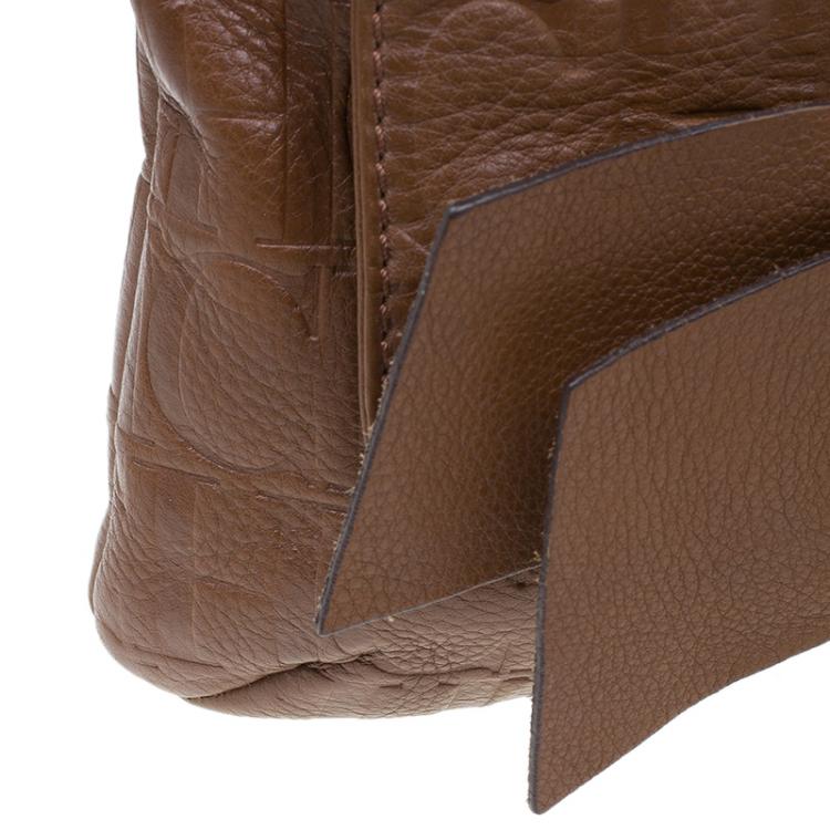 Pre Owned Carolina Herrera Brown Leather Audrey Shoulder Bag
