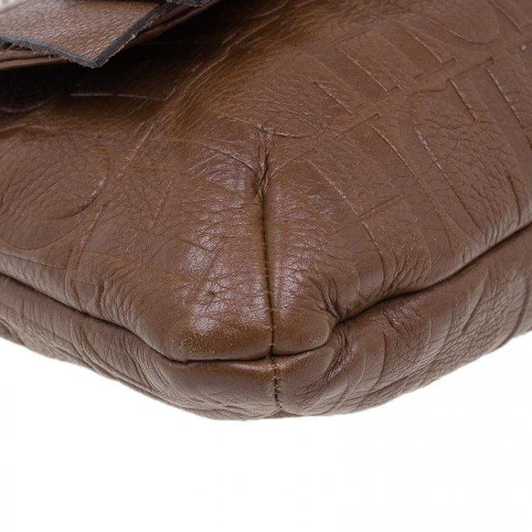 Pre Owned Carolina Herrera Brown Leather Audrey Shoulder Bag