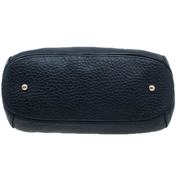 Pre Owned Carolina Herrera Black Pebbled Leather Maria Shoulder Bag