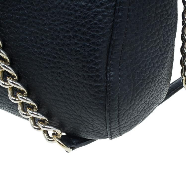 Pre Owned Carolina Herrera Black Pebbled Leather Maria Shoulder Bag