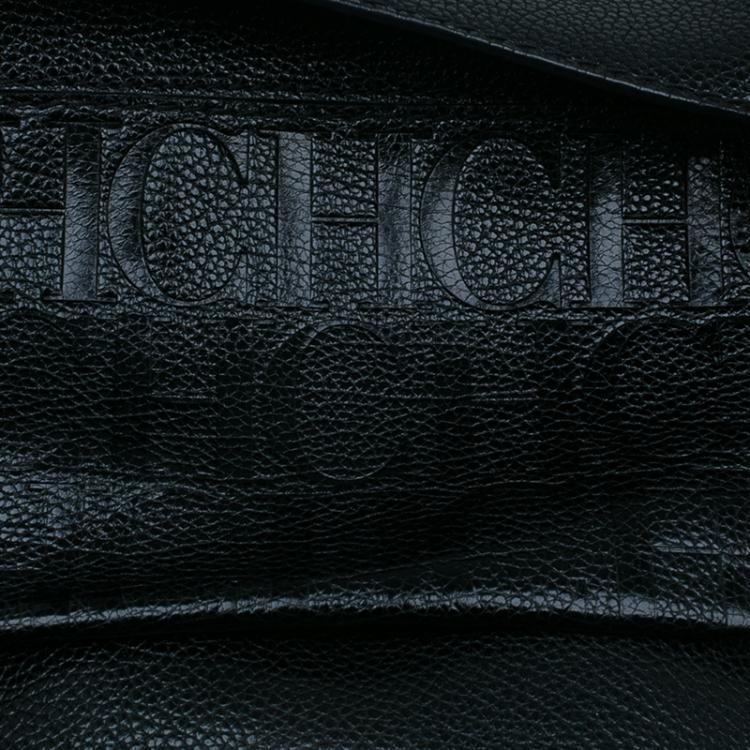 Pre Owned Carolina Herrera Black Leather Minueto Flap Bag
