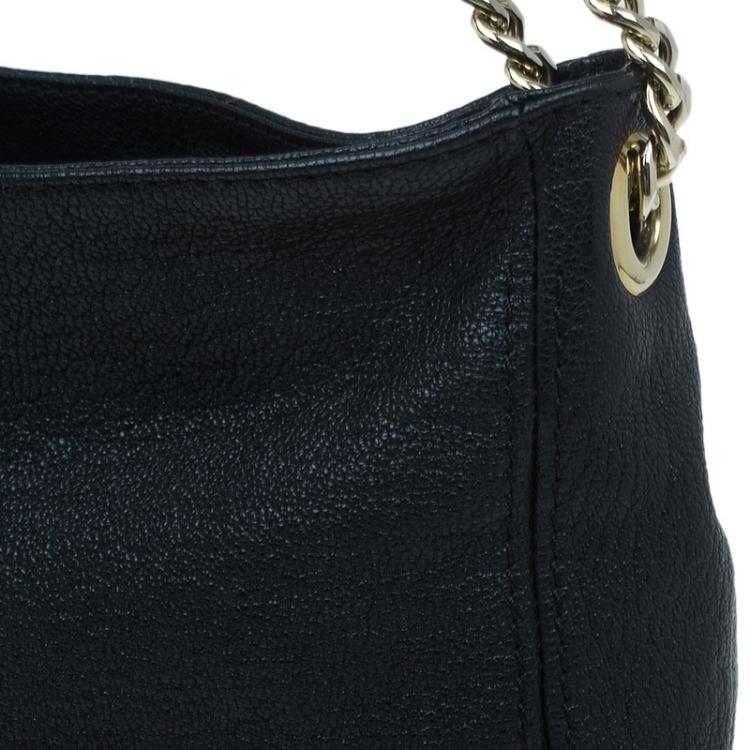 Pre Owned Carolina Herrera Black Leather Bow Hobo 