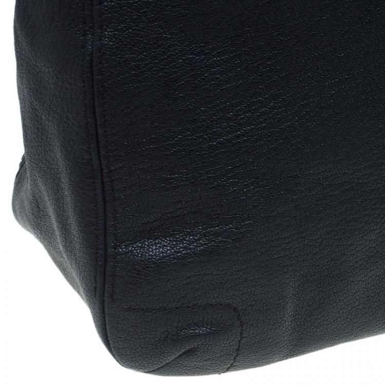 Pre Owned Carolina Herrera Black Leather Bow Hobo 