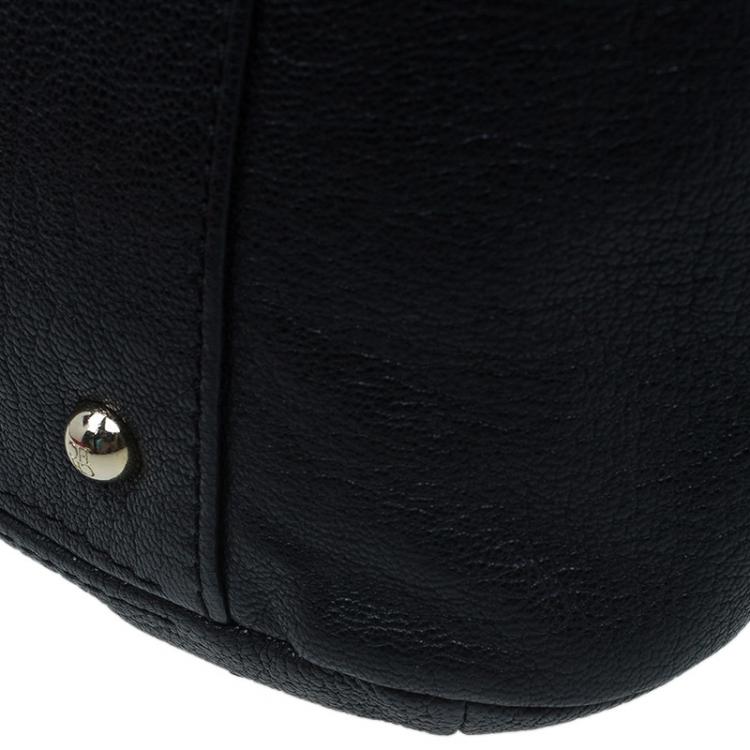 Pre Owned Carolina Herrera Black Leather Bow Hobo 