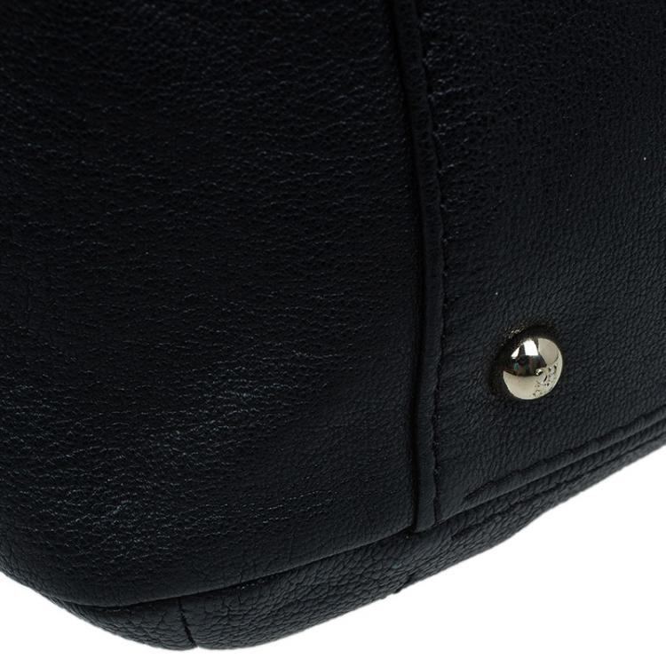 Pre Owned Carolina Herrera Black Leather Bow Hobo 