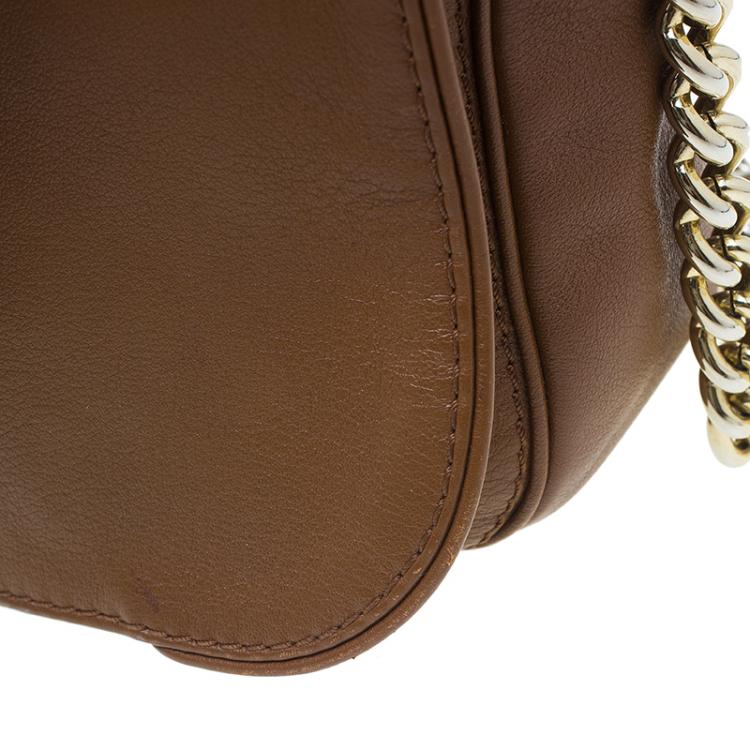 Pre Owned Carolina Herrera Brown Leather New Baltazar Flap Shoulder Bag